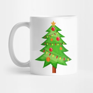 Cute Comic Christmas Tree Illustration Mug